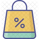 Discount Percentage Shopper Bag Icône