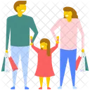 Famille Shopping Personnes Icône