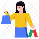 쇼핑 구매 쇼핑 소녀 아이콘