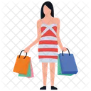 Shopping Girl Leisure Time Buying Icon