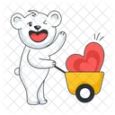 Shopping Love Shopping Bear Heart Cart Icon