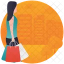 Shopping Mall Shopping Center Woman Shopper Icon
