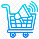 Shopping Cart Marketing Megaphone Icône