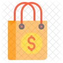 Sac A Provisions Argent Paiement Des Achats Shopping Icône