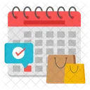 Shopping Schedule Shopping Almanac Shopping Calendar Icon