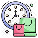 Shopping Time Buy Time Spending Time Icon