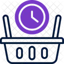 Shopping Time Sale Time Basket Clock Icon