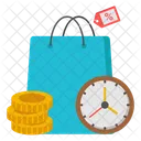 Shopping Time Limited Time Clock Icon