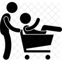 Shopping Trolley Man Playing Man Icon