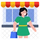 쇼핑 구매 쇼핑 소녀 아이콘