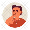 Touching Chin Short Haired European Man Making Decision Icon