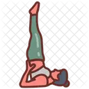Shoulder Stand Pose Yoga Trainer Yoga Trainee Icône