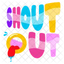 Tongue Out Shout Out Shout Word Icon