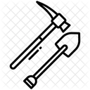 Shovel Pikeaxe Construction Icon