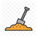 Shovel In Soil Farming Work Icon