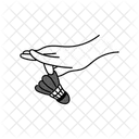 Black Monochrome Hand Holding Shuttlecock Illustration Shuttlecock Badminton Icon