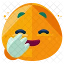 Shy Laugh Emoji Icon