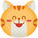 Shy Emoticon Cat Icon