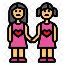 Sibling Kids Girl Icon