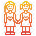 Sibling Kids Girl Icon