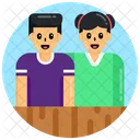 Siblings Brother And Sister Buddies Icon
