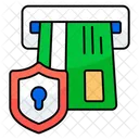 Sicher Geldautomatenabhebung Sichere Bargeldabhebung Symbol
