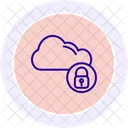 Sicheres Cloud Liniensymbol Symbol