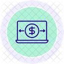 Sicherer Geldtransfer Schwarzes Umriss Symbol Symbol