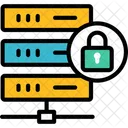 Gesperrte Datenbank Sichere Serververbindung Sicherer Server Symbol