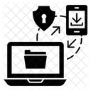 Sicherer Datenaustausch Datenubertragung Datensynchronisation Symbol