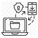 Sicherer Datenaustausch Datenubertragung Datensynchronisation Symbol