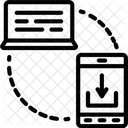 Sicherer Datenaustausch Gerate Synchronisierung Symbol