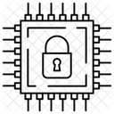 Sicherer Mikrochip Integrierter Schaltkreis Computerchip Symbol