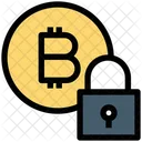 Sicheres Bitcoin Schloss Blockchain Symbol