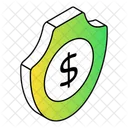 Sicheres Geld Dollar Sicherheit Icon