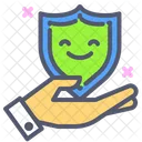 Sicherheit Schild Hand Icon