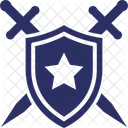 Sicherheit Emblem Schwert Symbol