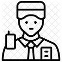 Sicherheitsbeamter Liniensymbol Symbol