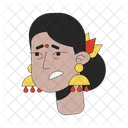 Sick adult woman with indian jewellery  Symbol