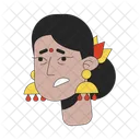 Sick adult woman with indian jewellery  Icon