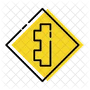 Side Rode Ahead Traffic Signs Icon