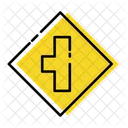 Side Rode Ahead Traffic Signs Icon