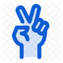 Zwei Finger Zahlen Symbol