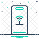 Signal Wifi Telephone Connectivite Hotspot Reseau Numerique Internet Sans Fil Reseau Mobile Capacitif Icône
