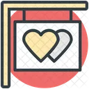Signboard Heart Signs Icon