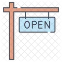 Signboard Post Open Icon