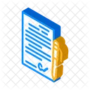 Contract Signing Isometric Icon