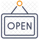 Cartel Abierto Abierto Tablero Abierto Icono