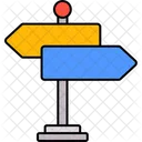 Direction Guidepost Sign Icon