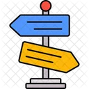 Direction Guidepost Sign Icon